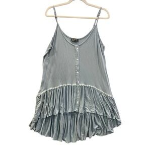 POL‎ Sz L Strappy Sleeveless Daisy Tiered Tunic Dress? Women #441